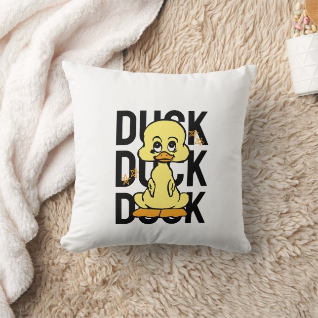 Oreiller jeté de canard drôle mignon (Couverture)
