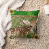 Oreiller jeté de cerf de campagne mignon (Couverture)