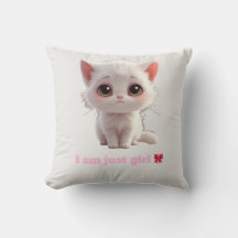 Oreiller jeté de chaton blanc mignon - Je suis jus