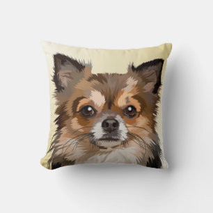 Oreiller jeté de chien mignon Brun Pomeranian