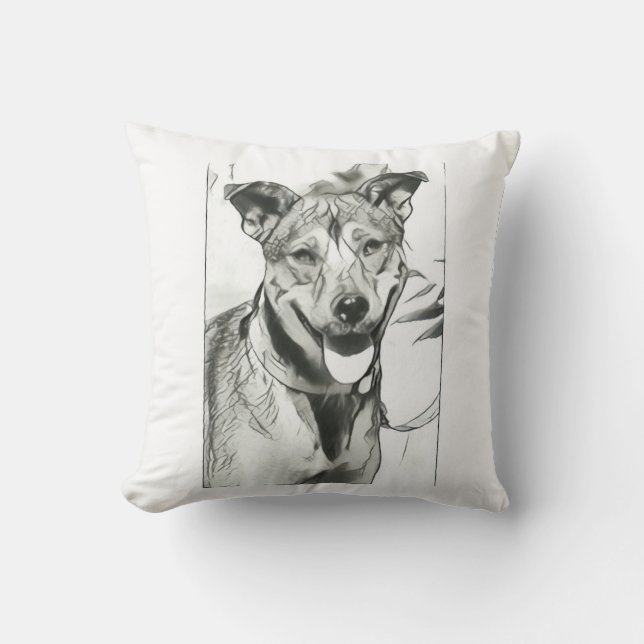Oreiller jeté de chien souriant (Recto)