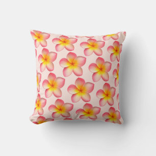 Oreiller jeté de fleurs de frangipanier plumeria