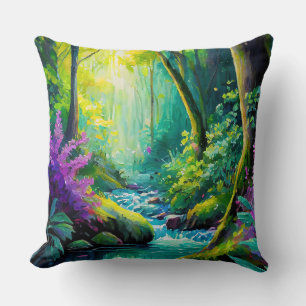 Oreiller jeté de la rivière de la forêt mystique