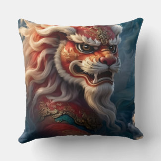 Oreiller jeté de lion chinois