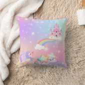 Oreiller jeté de princesse licorne pastel (Couverture)