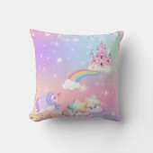 Oreiller jeté de princesse licorne pastel (Recto)