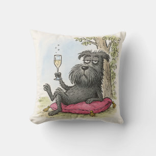 Oreiller jeté de Schnauzer noir spécial gâté