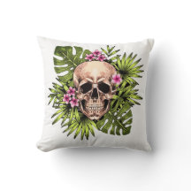 Oreiller jeté de squelette tropical