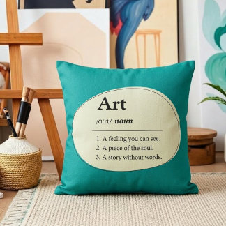 Oreiller jeté de style dictionnaire d'art personna