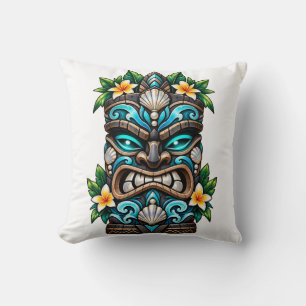Oreiller jeté Deep Teal Reef Tiki Guardian