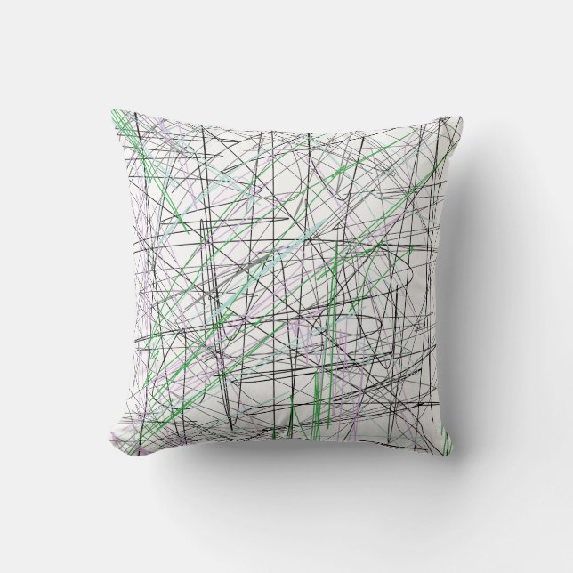 Oreiller jeté dessin d'art abstrait funky Coussin (Recto)