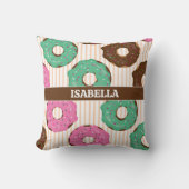 Oreiller jeté Donut Rose & Vert (Recto)
