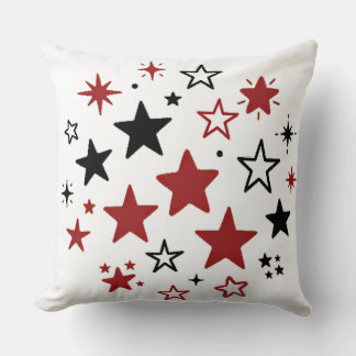 Oreiller jeté double face à motif d'étoiles coloré