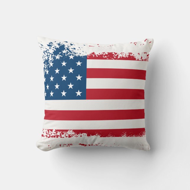 Oreiller jeté drapeau américain (Recto)