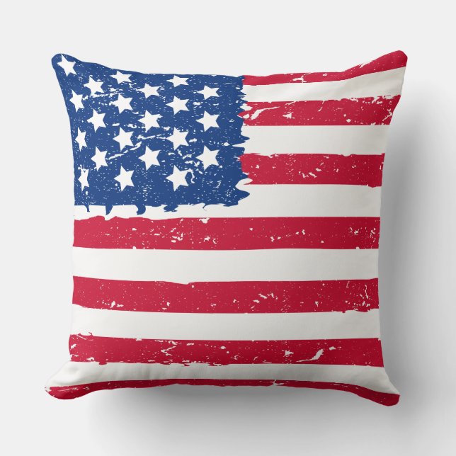 Oreiller jeté drapeau américain (Recto)