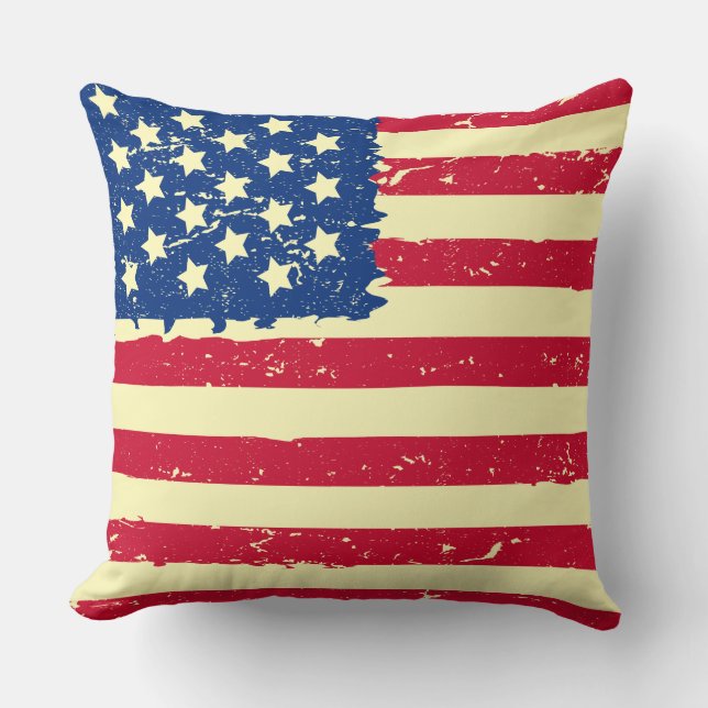 Oreiller jeté drapeau américain (Recto)
