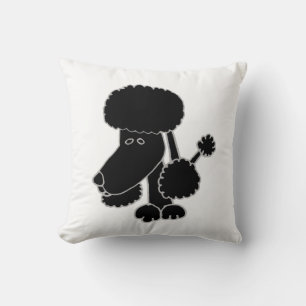 Oreiller jeté drôle de chiot caniche noir