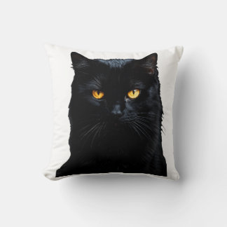 Oreiller jeté élégant de chat noir