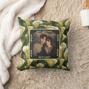 Oreiller jeté Elegant Lovebird 25e anniversaire