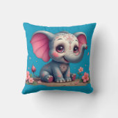 Oreiller jeté éléphant bleu (Verso)
