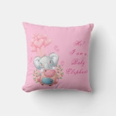 Oreiller jeté éléphant rose mignon (Recto)