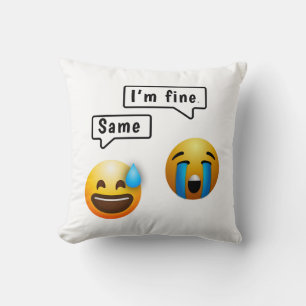 Oreiller jeté Emoji Visage Souriant Mignon