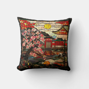 Oreiller jeté en art de verre teinté japonais