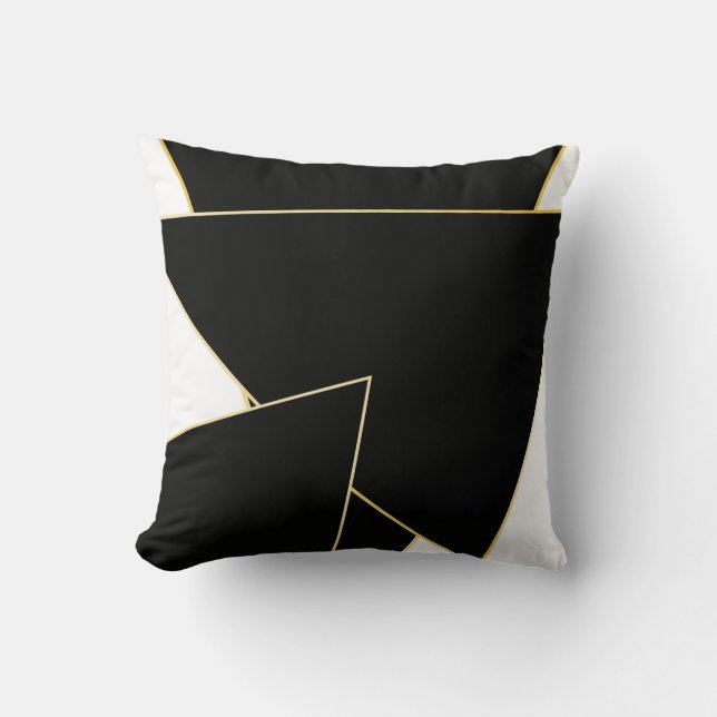 Oreiller jeté en formes géométriques scandi noir e (Recto)