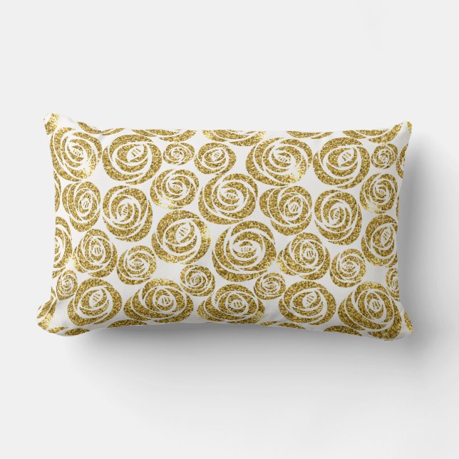 Oreiller Jeté - Faux Roses Pailletées (Recto)