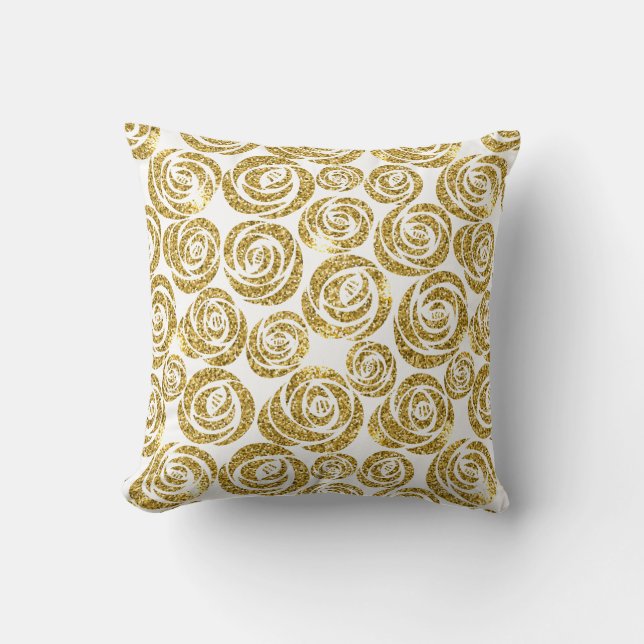 Oreiller Jeté-Faux Roses Pailletées (Recto)