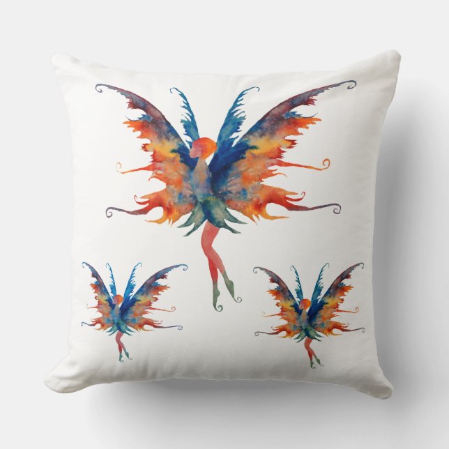 Oreiller jeté fées 51 cm x 51 cm (Recto)