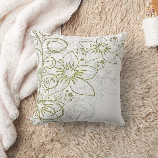 Oreiller jeté Fleurs Florales Or  (Couverture)