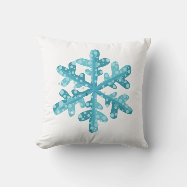 Oreiller jeté flocon de neige de vacances (Recto)