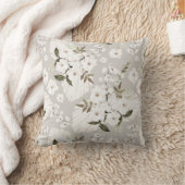 Oreiller jeté floral Boho neutre Fleurs blanches (Couverture)