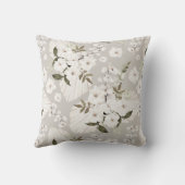 Oreiller jeté floral Boho neutre Fleurs blanches (Verso)