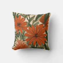 Oreiller jeté floral botanique moderne | Tropical