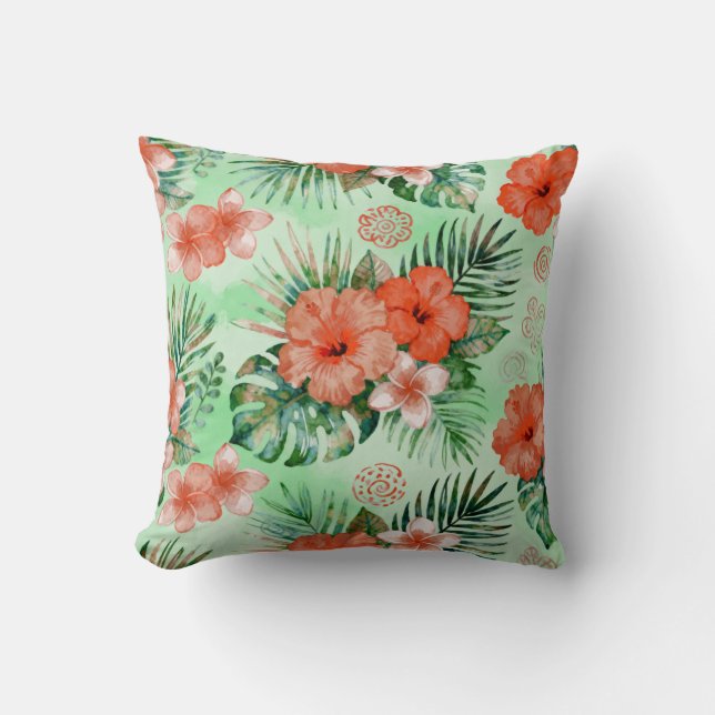 Oreiller jeté floral tropical doux (Recto)