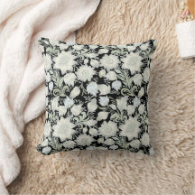Oreiller jeté floral vert argenté