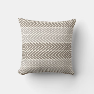 Oreiller jeté gris taupe à flèches