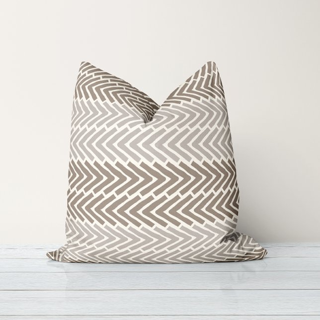 Oreiller jeté gris taupe à flèches (Créateur téléchargé)