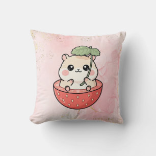 Oreiller jeté Hamster Fraise Mignon