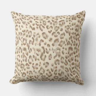 Oreiller jeté imprimé guépard beige chic