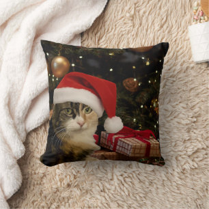 Oreiller jeté Kitty Calico Santa