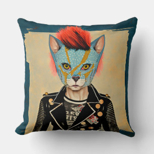Oreiller jeté Kitty Rock and Roll 