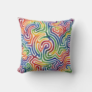Oreiller jeté Labyrinthe Arc-en-Ciel – Coussins La
