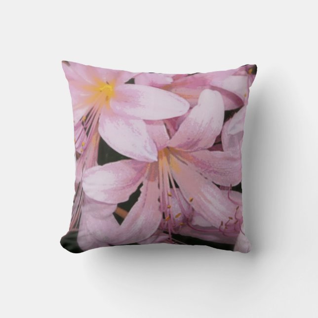 Oreiller jeté Lily peint rose (Recto)
