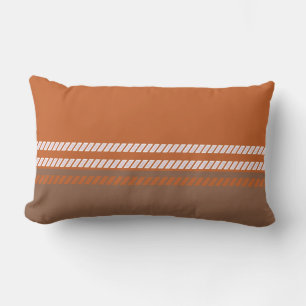 Oreiller jeté marron et orange classique avec rayu