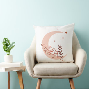 Oreiller jeté minimaliste Lune et Étoiles