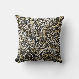 Oreiller jeté Monochrome Gold Coral Reef