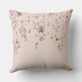 Oreiller jeté Monogramme Nom Étoiles Blush Or Rose (Verso)